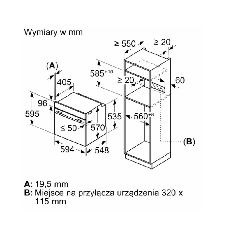 Bosch Serie 6 HBG557EB3 Iebūvējamā cepeškrāsns ar pirolītisko pašattīrīšanos, 71L, Melna