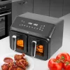 ELDOM FR210 DualCrisp Divu Grozu Fritieris, 2200 W, 8 L Tilpums, LED Displejs, Melns