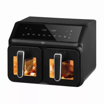 ELDOM FR210 DualCrisp Divu Grozu Fritieris, 2200 W, 8 L Tilpums, LED Displejs, Melns