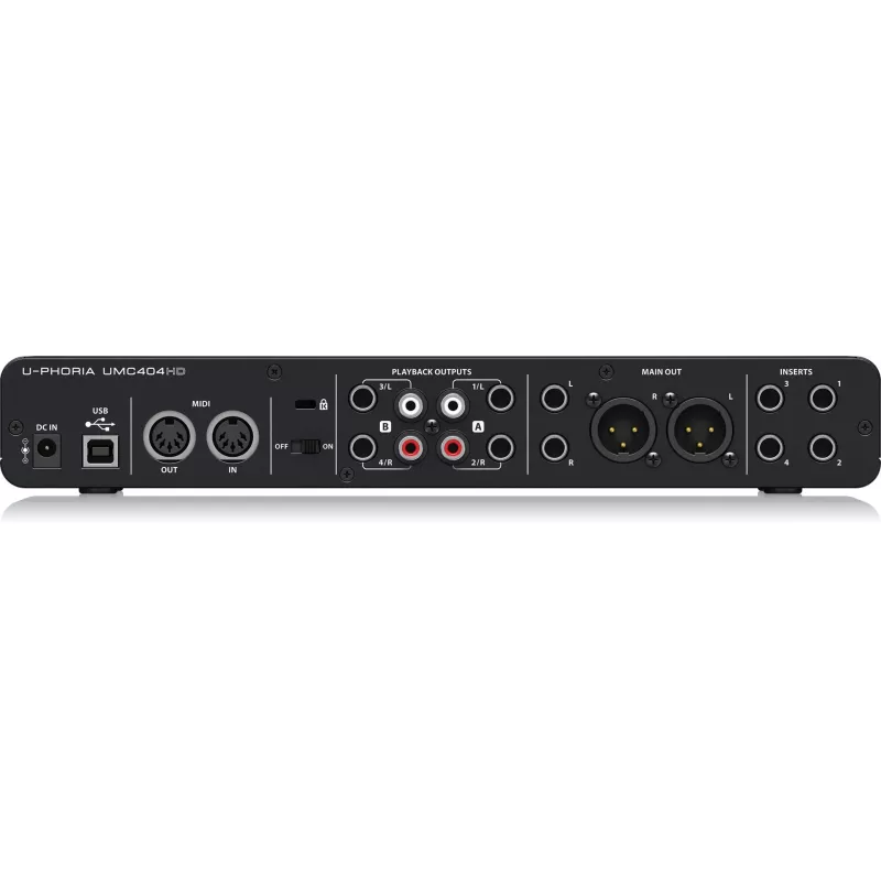 Behringer UMC404HD USB Audio Interface 4x4 24-bit/192 kHz ar MIDAS priekšpastiprinātājiem