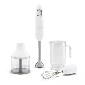 SMEG HBF03WHEU rokas blenderis, 700 W, nerūsējošā tērauda maisīšanas roka, balts
