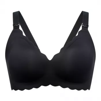 MOMCOZY YN46 Seamless Support Floral Nursing Bra Melns 2XL
