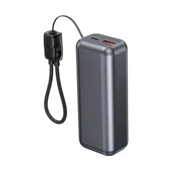 Gembird PB10-PD20-LCD-02 kompakts ātrās uzlādes power bank ar LCD displeju, 20W, 10000 mAh, Space Grey