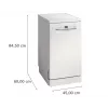 Bosch Serie 2 SPS2HKW55E Brīvi stāvoša šaurā trauku mazgājamā mašīna, 10 trauku komplekti, Balta