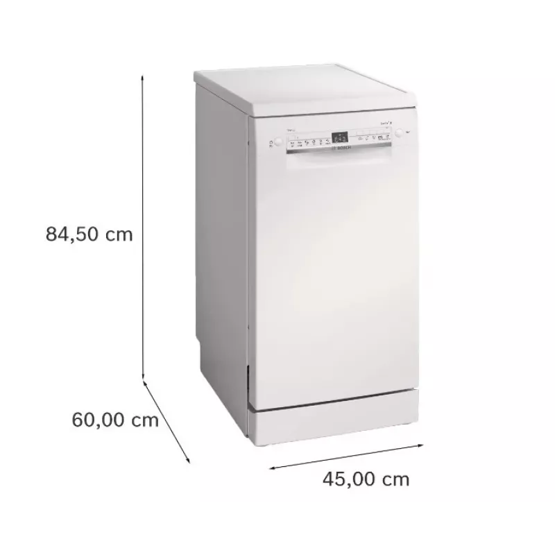 Bosch Serie 2 SPS2HKW55E Brīvi stāvoša šaurā trauku mazgājamā mašīna, 10 trauku komplekti, Balta