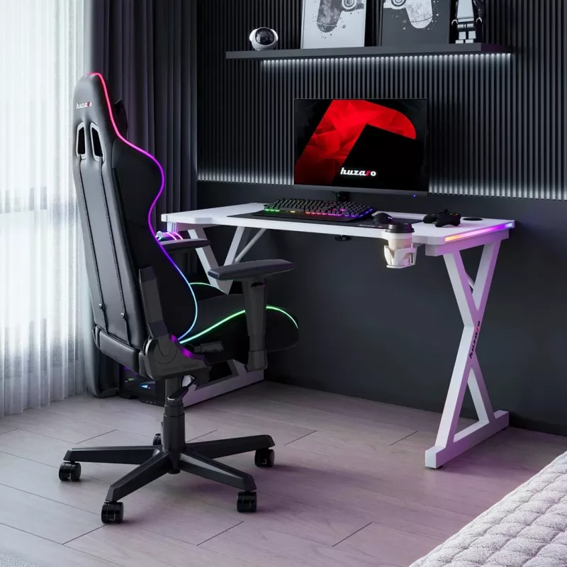 HUZARO HERO 2.3 RGB WHITE Gaming Desk