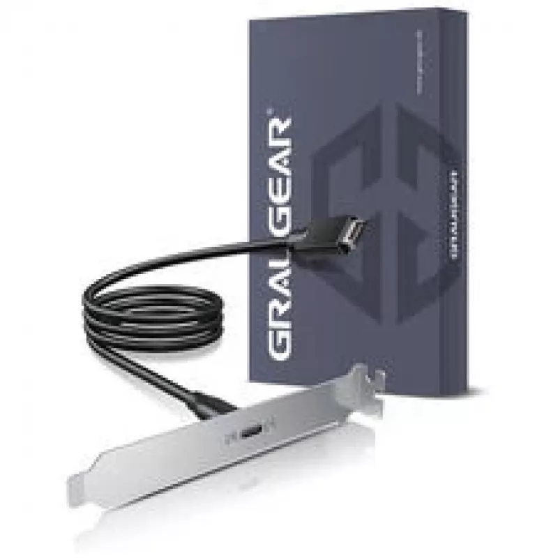 GRAUGEAR G-ETC-20G-B ātrgaitas USB-C porta komplekts ar PCI slota stiprinājumu, 0,5m, melns
