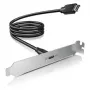 GRAUGEAR G-ETC-20G-B ātrgaitas USB-C porta komplekts ar PCI slota stiprinājumu, 0.5m, melns