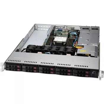 Super Micro SuperServer 110P-WTR 1U Rackmount Server Barebone - Single Socket LGA4189 - Intel C621A - 8x DDR4 DIMM Slots - 4x 3.5 inch Hot-Swap SATA/NVMe Hybrid - Dual 10GbE - 750W Redundant Platinum