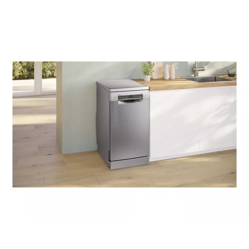 Bosch SPS4HMI13E Brīvi stāvoša trauku mazgājamā mašīna, 45 cm, Energoklase D, Inox