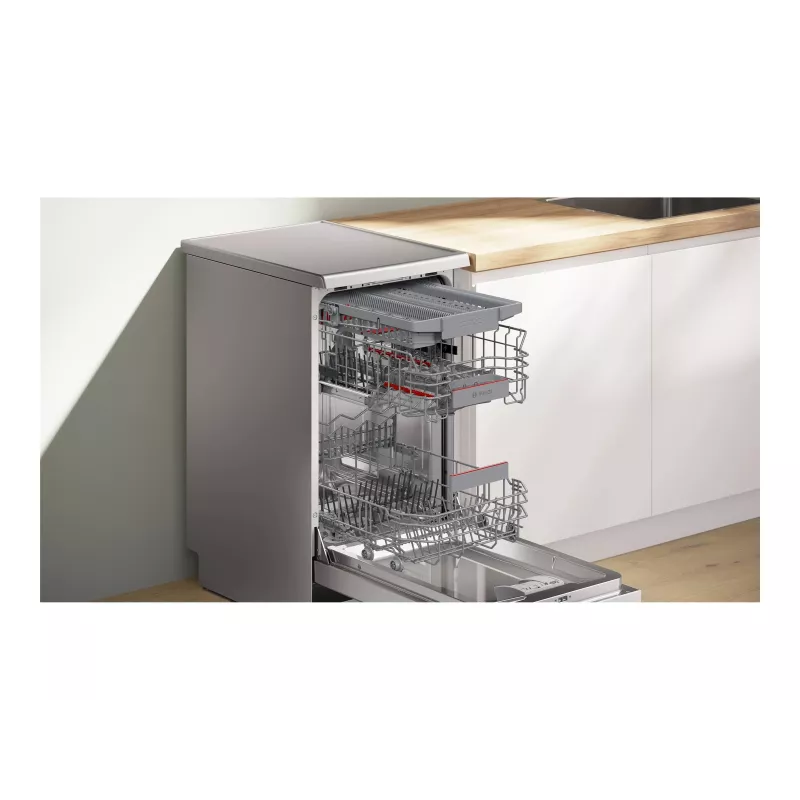 Bosch SPS4HMI13E Brīvi stāvoša trauku mazgājamā mašīna, 45 cm, Energoklase D, Inox