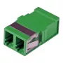 EFB-ELEKTRONIK LC Duplex OM5 Fiber Optic Coupler, One-Piece, Flangeless, Lime Green, Ceramic Sleeve