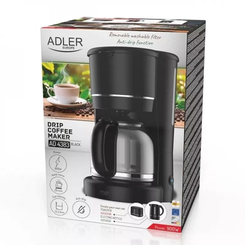 Kafijas automats Adler AD 4383 1,5 L, melns