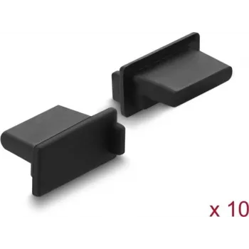 Delock Putekļu aizsargi USB Type-A ligzdai, 10 gab., silikons, melns (87490)