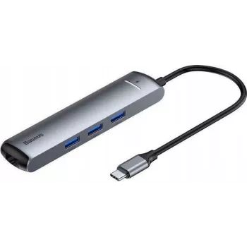 Baseus 7-in-1 USB-C Hub Adapter ar 2x USB 3.0, HDMI, USB-C PD 100W, SD/TF karšu lasītājs - Space Grey