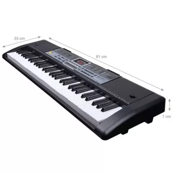 MQ 6136L Bērnu taustiņinstrumentu komplekts ar mikrofonu - 61 taustiņš, Melns