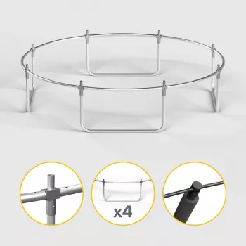 REBEL Active Trampoline PRO 10ft/305 cm ar drošības tīklu, Melns/Zils
