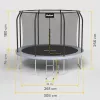 REBEL Active Trampoline PRO 10ft/305 cm ar drošības tīklu, Melns/Zils