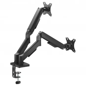 Equip Divu Monitoru Galda Stiprinājums 17-32 inch Ekrāniem, 360° Rotācija, Gāzes Atspere, 9 kg, Melns
