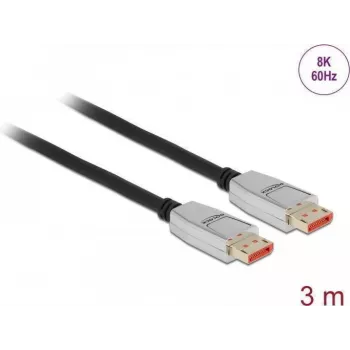 Delock DisplayPort kabelis 8K 60Hz 3m DisplayPort 1.4 vīrietis-vīrietis Melns (87042)