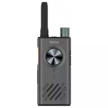 Hytera S1 HYT-S31 B1 0,5W UHF 446MHz PMR446 Divvirzienu radio ar noņemamu Li-Polimēra 2200mAh akumulatoru, dubulto PTT pogu, jostas klipsi, 3,5mm audio ligzdu, 5,4cm antenu - Pelēks