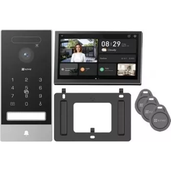 EZVIZ HP7 Pro 4K IP Video Intercom Kit with 7-Inch Touchscreen Monitor, Wi-Fi 6, Palm Scanner, Face Recognition, RFID, IP65 Door Station