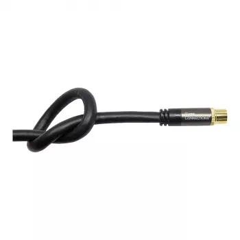 Good Connections SmartFLEX SAT antennas kabelis, IEC/Coax leņķa spraudnis pret ligzdu, apzeltīts, četrkārtīgi ekranēts, 120 dB, melns, 1,5 m (GC-M2072)