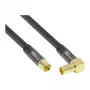 Good Connections SmartFLEX SAT antennas kabelis, IEC/Coax leņķa spraudnis pret ligzdu, apzeltīts, četrkārtīgi ekranēts, 120 dB, melns, 1,5 m (GC-M2072)