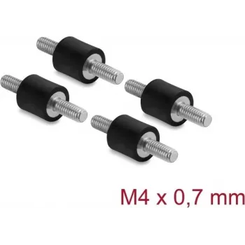 Delock Vibrāciju slāpētājs M4 x 0,7 mm D 10 x H 10 mm ar 2 ārējām vītnēm 4 gab. Melns (60798)