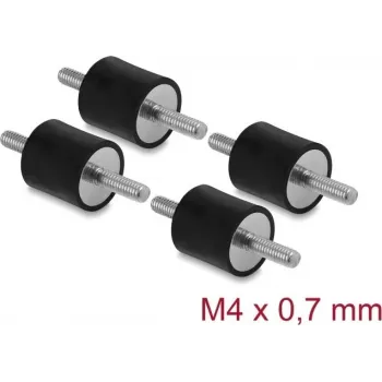 Delock Vibration Damper M4 x 0,7 mm D 15 x H 15 mm with 2 x Male Thread 4 Pieces Black (60799)
