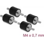 Delock Vibration Damper M4 x 0.7 mm D 15 x H 15 mm with 2 x Male Thread 4 Pieces Black (60799)