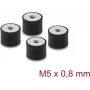 Delock Vibration Damper M5 x 0.8 mm D 20 x H 15 mm with 2 x Internal Thread 4 Pieces Black