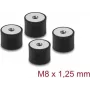 Delock Vibrāciju slāpētājs M8 x 1.25 mm D 30 x H 20 mm ar 2x iekšējo vītni 4 gabali Melns (60827)