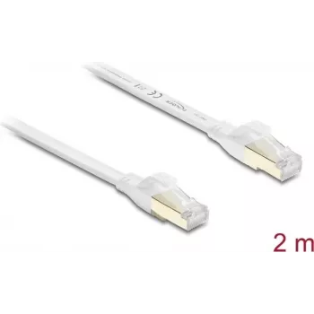 Delock RJ45 Flat Patch Cable Cat.8.1 U/FTP up to 40 Gbps 2 m White (81026)