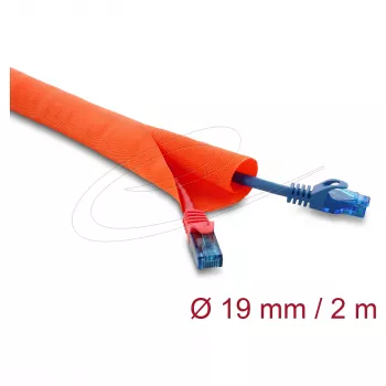 Delock Pašslēdzošā kabeļu aizsarguzmava 2 m x 19 mm Oranža
