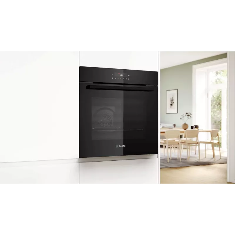 BOSCH HBG571EB4 Iebūvējamā cepeškrāsns, melna, 71 L, pirolītiskā pašattīrīšanās, 7 sildīšanas metodes