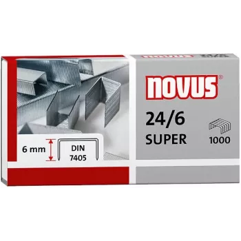 NOVUS 040-0026 Staples 24/6 DIN Super, 1000 pcs, Galvanized Steel