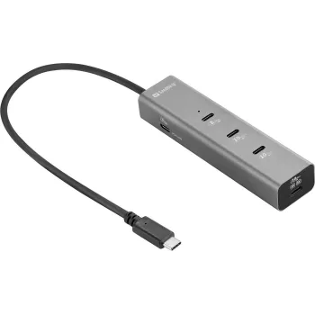 Sandberg USB-C 5-in-1 MediaDock - Docking Station - Silver/Grey