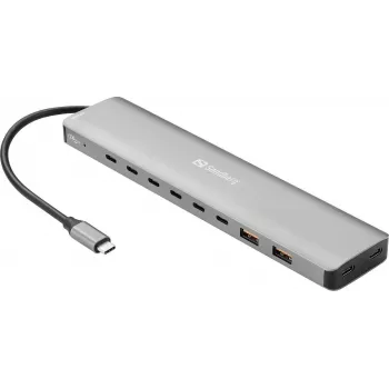 Sandberg USB-C to 8x USB-C + 2x USB-A Hub 100W PD 4K 30Hz Aluminum