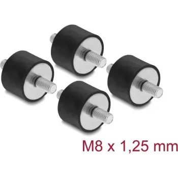 Delock Vibrāciju slāpētājs M8 x 1,25 mm D 30 x H 20 mm ar 2 ārējiem vītnēm 4 gab. Melns (60816)