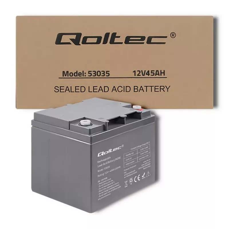 Qoltec 53035 AGM Akumulators 12V 45Ah 540A