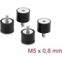 Delock Vibrāciju slāpētājs M5 x 0,8 mm D 20 x H 15 mm ar iekšējo un ārējo vītni, 4 gab., melns (60819) | ITworkshop.lv