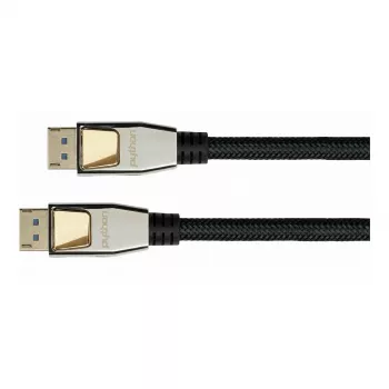 GoodConnections Python DisplayPort 2.0 kabelis 0,5m Melns Ar metāla savienotājiem 54 Gbit/s UHBR 13.5 4K 240Hz 8K 60Hz