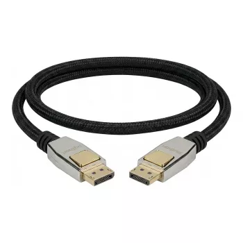 GOOD CONNECTIONS Premium DisplayPort 2.0 kabelis, 54 Gbit/s, UHBR 13.5, 4K @240Hz / 8K @60Hz, pilnmetāla savienotājs, varš, 3m, melns