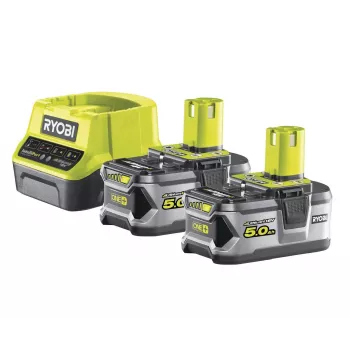 RYOBI RC18120-250 2x 18V 5.0Ah Lithium+ Battery Kit ar kompakto lādētāju
