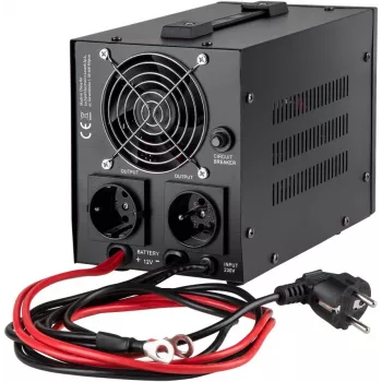 KEMOT PROsinus-800 Nepārtrauktās barošanas avots 800VA/500W Tīrs sinusvilnis 12V 230V Melns