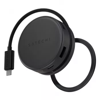 Satechi On-the-Go 7-in-1 Multiport Adapter USB-C Hub ar 100W PD, 2x USB-A, HDMI 4K, Ethernet, SD/MicroSD karšu lasītāju - Space Gray