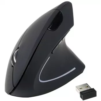 Equip 245110 Vertikālā ergonomiskā bezvadu pele – labā roka – 2,4 GHz – USB uztvērējs – melna