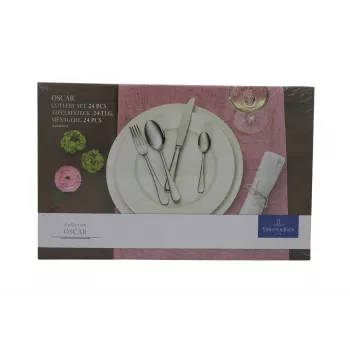 Villeroy & Boch Oscar 24-Daļu Galda Piederumu Komplekts, 18/10 Nerūsējošais Tērauds, Pulēts