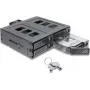 Delock 5.25 collu montāžas rāmis 4 x 2.5 collu SATA vai SAS HDD/SSD ar slēdzeni